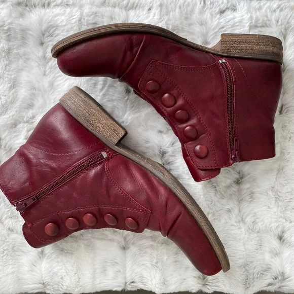 Miz Mooz Louise Ankle Bootie in Bordeaux - Size 8 - Picture 2 of 8